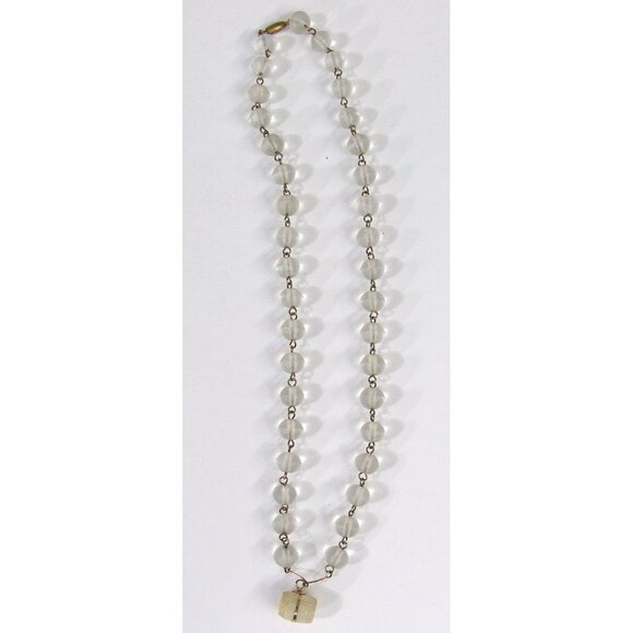 Rare Antique c1900 Stanhope Microphoto Viewer Necklace Niagara Falls Glass Beads - Picture 2 of 12